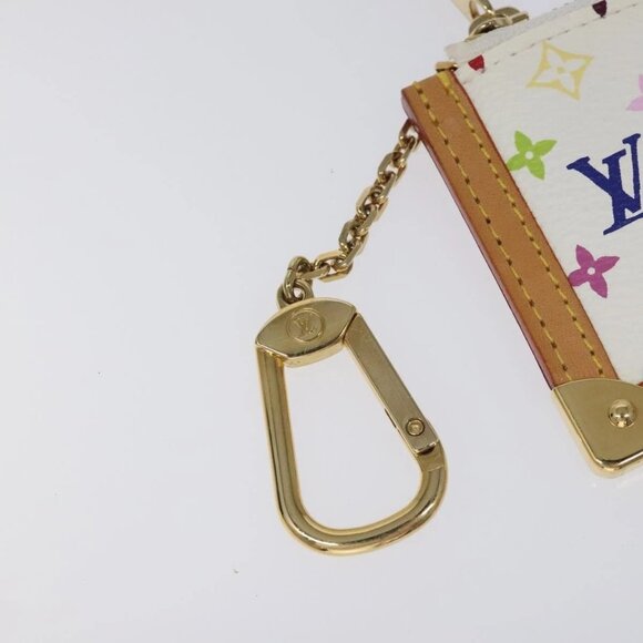 LOUIS VUITTON Monogram Multicolor Pochette Cles Purse White M92655 Auth 116241AM - Picture 12 of 16